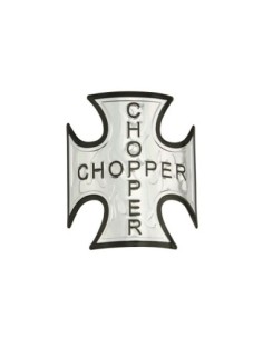 Iron Cross Name Plate Chrome W/Flame.